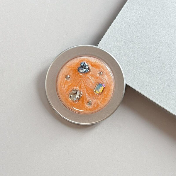 HW-004主图 (2) Silver Diamond‑Pattern Magnetic Phone Ring Holder-HW002