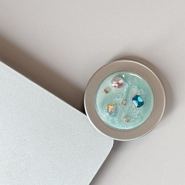 HW-004主图 (5) Silver Diamond‑Pattern Magnetic Phone Ring Holder-HW002