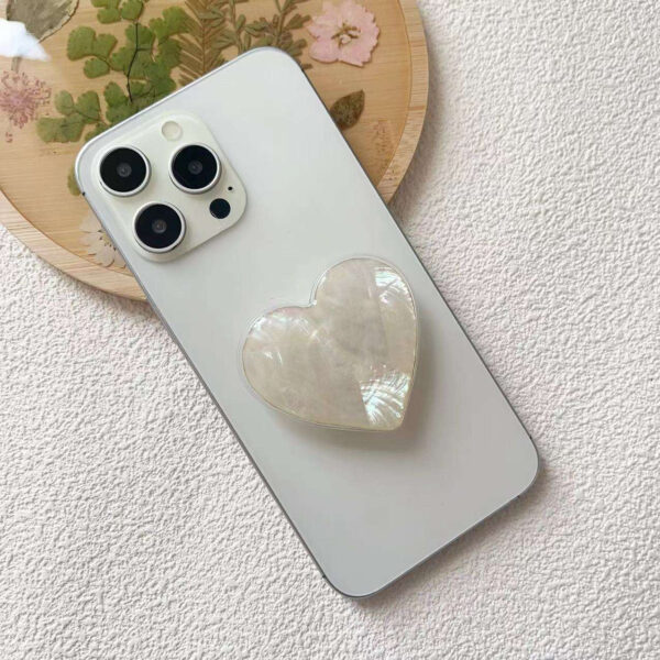 HW002主图 (1) Heart Shaped Shell Texture Foldable Phone Holder-HW001