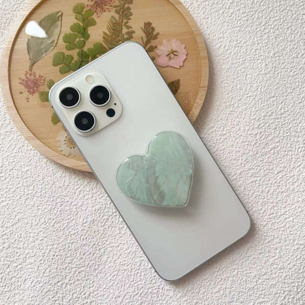 HW002主图 (3) Heart Shaped Shell Texture Foldable Phone Holder-HW001