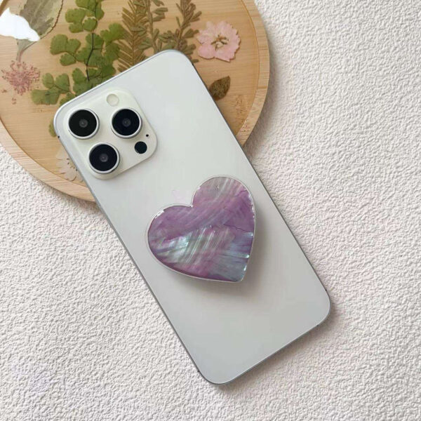 HW002主图 (9) Heart Shaped Shell Texture Foldable Phone Holder-HW001
