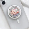 Small Transparent Dome Magnetic Phone Grip with Kitty Ornaments-D002
