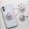 Small Transparent Dome Magnetic Phone Grip with Kitty Ornaments-D002