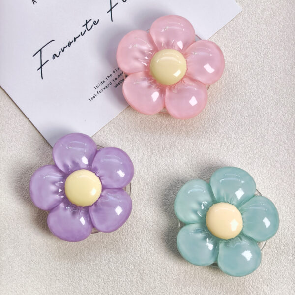 Adhesive 3D Jelly Daisy Flower Phone Grip Holder-LW002