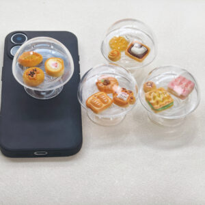 Blank Large Transparent Dome Adhesive Phone Holder for DIY Mini Bread Crafts-Y001